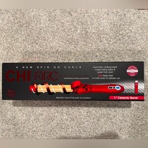 NWT CHI Pro Spin N Curl 1" Ceramic Curler - Red